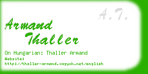 armand thaller business card